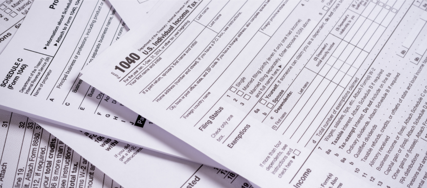 US-federal-tax-return-paperwork